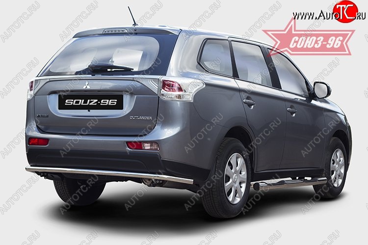 10 799 р. Защита заднего бампера Souz-96 Premium (d42) Mitsubishi Outlander GF дорестайлинг (2012-2014)  с доставкой в г. Нижний Новгород