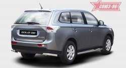 9 224 р. Защита заднего бампера из боковых уголков с диаметром 60 мм Souz-96  Mitsubishi Outlander  GF (2012-2014) дорестайлинг  с доставкой в г. Нижний Новгород. Увеличить фотографию 1