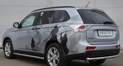 13 999 р. Одинарная защита заднего бампера из трубы диаметром 63 мм SLITKOFF Mitsubishi Outlander GF дорестайлинг (2012-2014)  с доставкой в г. Нижний Новгород. Увеличить фотографию 4