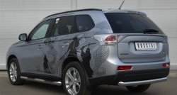 13 199 р. Одинарная защита заднего бампера из трубы диаметром 76 мм SLITKOFF  Mitsubishi Outlander  GF (2012-2014) дорестайлинг  с доставкой в г. Нижний Новгород. Увеличить фотографию 4