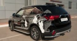 11 349 р. Защита заднего бампера (Ø63 мм уголки, нержавейка) SLITKOFF  Mitsubishi Outlander  GF (2014-2016) 1-ый рестайлинг  с доставкой в г. Нижний Новгород. Увеличить фотографию 4