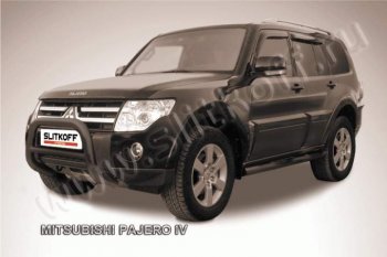 Кенгурятник d76 низкий Mitsubishi Pajero 4 V90 дорестайлинг (2006-2011)