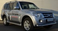 15 499 р. Одинарная защита переднего бампера диаметром 76 мм SLITKOFF Mitsubishi Pajero 4 V80 3 дв. 1-ый рестайлинг (2011-2014)  с доставкой в г. Нижний Новгород. Увеличить фотографию 4