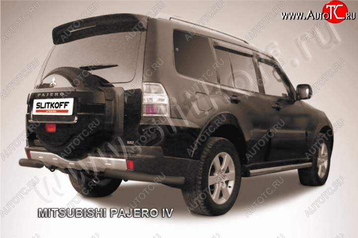 6 999 р. Уголки d76  Mitsubishi Pajero  4 V90 (2006-2015) дорестайлинг, 1-ый рестайлинг (Цвет: серебристый)  с доставкой в г. Нижний Новгород