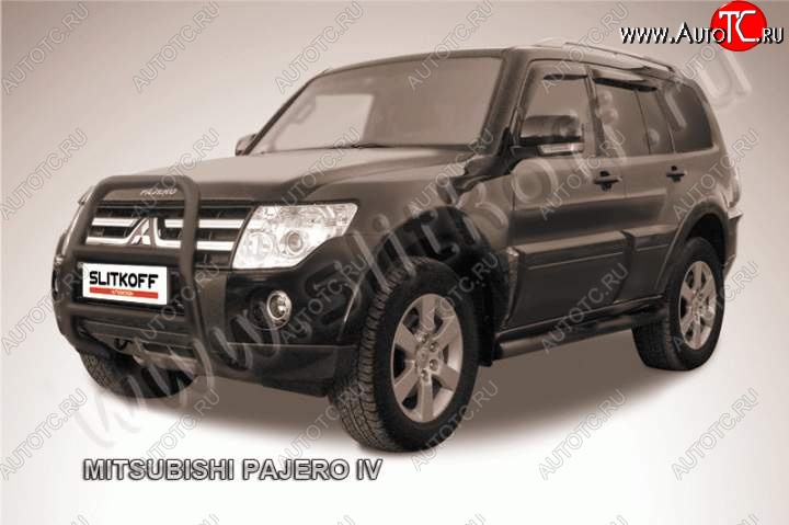 15 949 р. Кенгурятник d57 высокий Mitsubishi Pajero 4 V90 дорестайлинг (2006-2011) (Цвет: серебристый)  с доставкой в г. Нижний Новгород