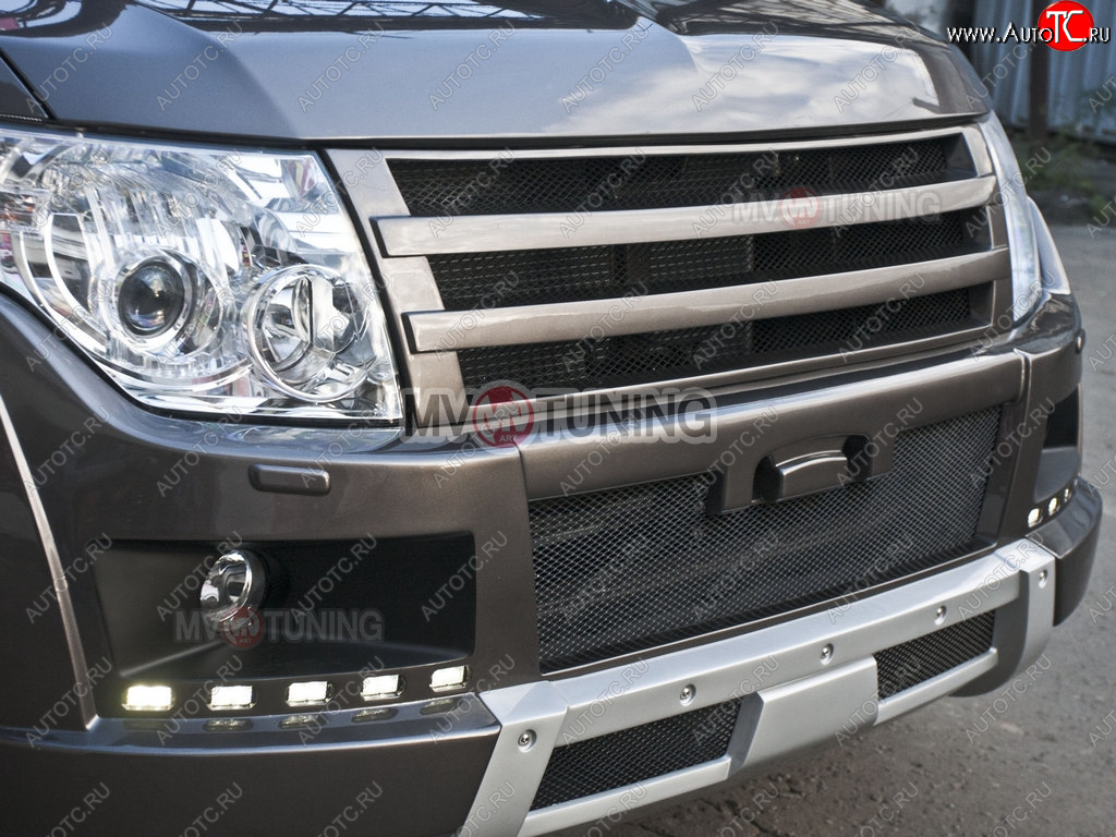 8 199 р. Решётка радиатора BROOMER Design Mitsubishi Pajero 4 V80 3 дв. 1-ый рестайлинг (2011-2014) (Неокрашенная)  с доставкой в г. Нижний Новгород