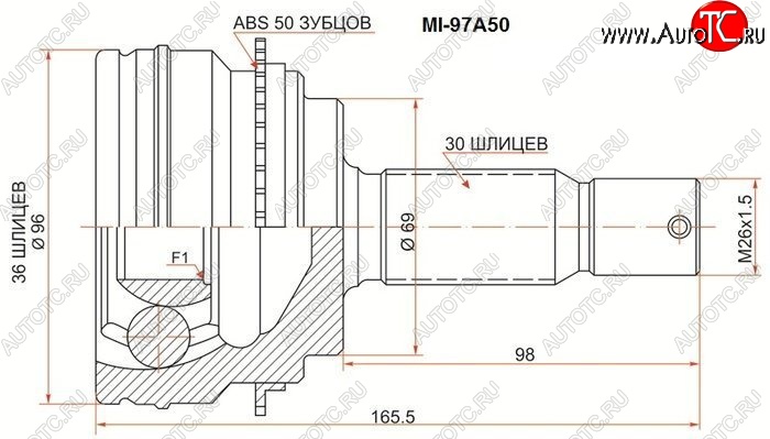 2 369 р. ШРУС SAT (наружный) Mitsubishi Pajero 4 V80 дорестайлинг (2006-2011)  с доставкой в г. Нижний Новгород