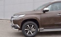 16 999 р. Защита переднего бампера (2 трубыØ63 мм, нержавейка) SLITKOFF Mitsubishi Pajero Sport QE дорестайлинг (2015-2021)  с доставкой в г. Нижний Новгород. Увеличить фотографию 4