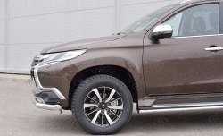 12 999 р. Защита переднего бампера (Ø76 мм, нержавейка) SLITKOFF Mitsubishi Pajero Sport QE дорестайлинг (2015-2021)  с доставкой в г. Нижний Новгород. Увеличить фотографию 4