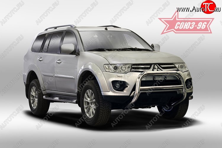 14 417 р. Защита переднего бампера Souz-96 (d76) Mitsubishi Pajero Sport QE дорестайлинг (2015-2021)  с доставкой в г. Нижний Новгород