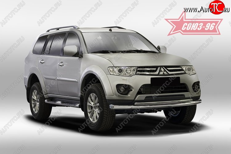 15 389 р. Защита переднего бампера двойная Souz-96 (d76/42) Mitsubishi Pajero Sport QE дорестайлинг (2015-2021)  с доставкой в г. Нижний Новгород