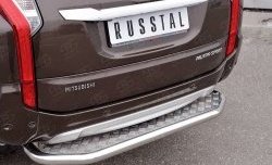 11 449 р. Защита заднего бампера (Ø63 мм, нержавейка) Russtal Mitsubishi Pajero Sport QE дорестайлинг (2015-2021) (лист - алюминий, профиль - нержавейка)  с доставкой в г. Нижний Новгород. Увеличить фотографию 4