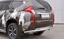 7 649 р. Защита заднего бампера (Ø63 мм, нержавейка) Russtal Mitsubishi Pajero Sport QE дорестайлинг (2015-2021)  с доставкой в г. Нижний Новгород. Увеличить фотографию 4