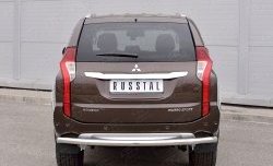 Защита заднего бампера (Ø63 мм, нержавейка) Russtal Mitsubishi Pajero Sport QE дорестайлинг (2015-2021)