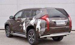 18 499 р. Защита заднего бампера (Ø76 мм, нержавейка) Russtal Mitsubishi Pajero Sport QE дорестайлинг (2015-2021)  с доставкой в г. Нижний Новгород. Увеличить фотографию 2