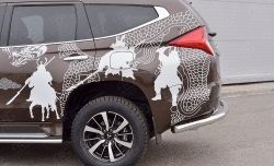 18 499 р. Защита заднего бампера (Ø76 мм, нержавейка) Russtal Mitsubishi Pajero Sport QE дорестайлинг (2015-2021)  с доставкой в г. Нижний Новгород. Увеличить фотографию 4