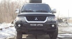 1 879 р. Защитная сетка решетки переднего бампера РА Mitsubishi Pajero Sport PA дорестайлинг (1996-2004)  с доставкой в г. Нижний Новгород. Увеличить фотографию 2