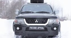 879 р. Зимняя заглушка решетки переднего бампера РА Mitsubishi Pajero Sport PA дорестайлинг (1996-2004)  с доставкой в г. Нижний Новгород. Увеличить фотографию 3