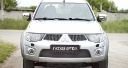 2 179 р. Защитная сетка решетки переднего бампера РА Mitsubishi Pajero Sport PB дорестайлинг (2008-2013)  с доставкой в г. Нижний Новгород. Увеличить фотографию 2