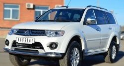 18 849 р. Защита переднего бампера (2 трубыØ63 и 42 мм, нержавейка) SLITKOFF  Mitsubishi Pajero Sport  PB (2013-2017) рестайлинг  с доставкой в г. Нижний Новгород. Увеличить фотографию 4