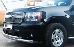 23 999 р. Защита переднего бампера (2 трубыØ76 мм, нержавейка) SLITKOFF Chevrolet Tahoe GMT900 5 дв. (2006-2013)  с доставкой в г. Нижний Новгород. Увеличить фотографию 7