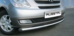 15 649 р. Одинарная защита переднего бампера Russtal 76 мм Hyundai Starex/Grand Starex/H1 TQ дорестайлинг (2007-2013)  с доставкой в г. Нижний Новгород. Увеличить фотографию 2