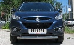 Одинарная защита переднего бампера SLITKOFF диаметром 76 мм Hyundai IX35 LM рестайлинг (2013-2018)