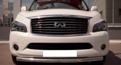 17 799 р. Одинарная защита переднего бампера SLITKOFF 76 мм INFINITI QX56 Z62 (2010-2013) (Неокрашенный)  с доставкой в г. Нижний Новгород. Увеличить фотографию 2