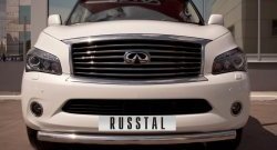 17 799 р. Одинарная защита переднего бампера SLITKOFF диаметром 76 мм INFINITI QX56 Z62 (2010-2013)  с доставкой в г. Нижний Новгород. Увеличить фотографию 2