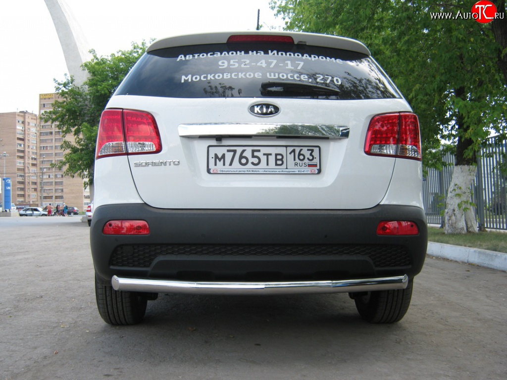 15 449 р. Защита заднего бампера (Ø76 мм, нержавейка) SLITKOFF  KIA Sorento  XM (2009-2012) дорестайлинг  с доставкой в г. Нижний Новгород