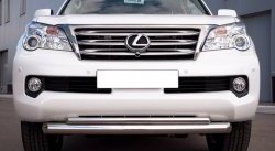 18 499 р. Защита переднего бампера (2 трубыØ76 и 42 мм, нержавейка) SLITKOFF Lexus GX460 J150 дорестайлинг (2009-2013)  с доставкой в г. Нижний Новгород. Увеличить фотографию 2