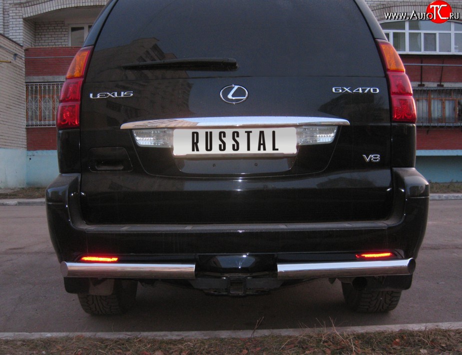 18 349 р. Защита заднего бампера (Ø70 мм, нержавейка) SLITKOFF  Lexus GX470  J120 (2002-2007) дорестайлинг  с доставкой в г. Нижний Новгород