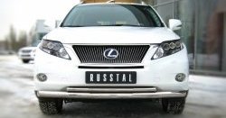 Защита переднего бампера (2 трубыØ76 и 42 мм, нержавейка) SLITKOFF Lexus RX270 AL10 дорестайлинг (2010-2012)