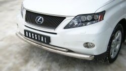 16 999 р. Защита переднего бампера (2 трубыØ76 и 42 мм, нержавейка) SLITKOFF Lexus RX270 AL10 дорестайлинг (2010-2012)  с доставкой в г. Нижний Новгород. Увеличить фотографию 2