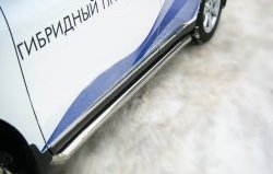 Защита порогов SLITKOFF из круглой трубы диаметром 76 мм Lexus RX270 AL10 дорестайлинг (2010-2012)