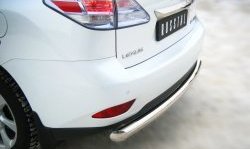 Защита заднего бампера (Ø76 мм, нержавейка) SLITKOFF Lexus RX350 AL10 дорестайлинг (2008-2012)