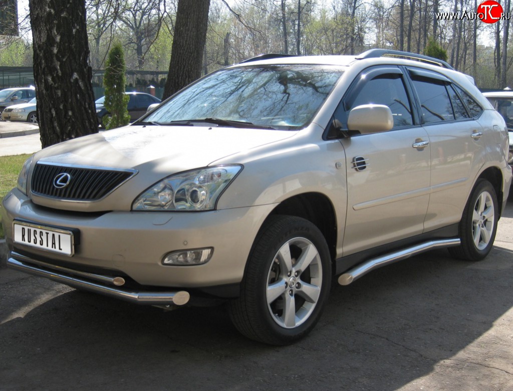 11 599 р. Защита переднего бампера (2 трубыØ63 и 42 мм, нержавейка) SLITKOFF Lexus RX350 XU30 дорестайлинг (2003-2006)  с доставкой в г. Нижний Новгород