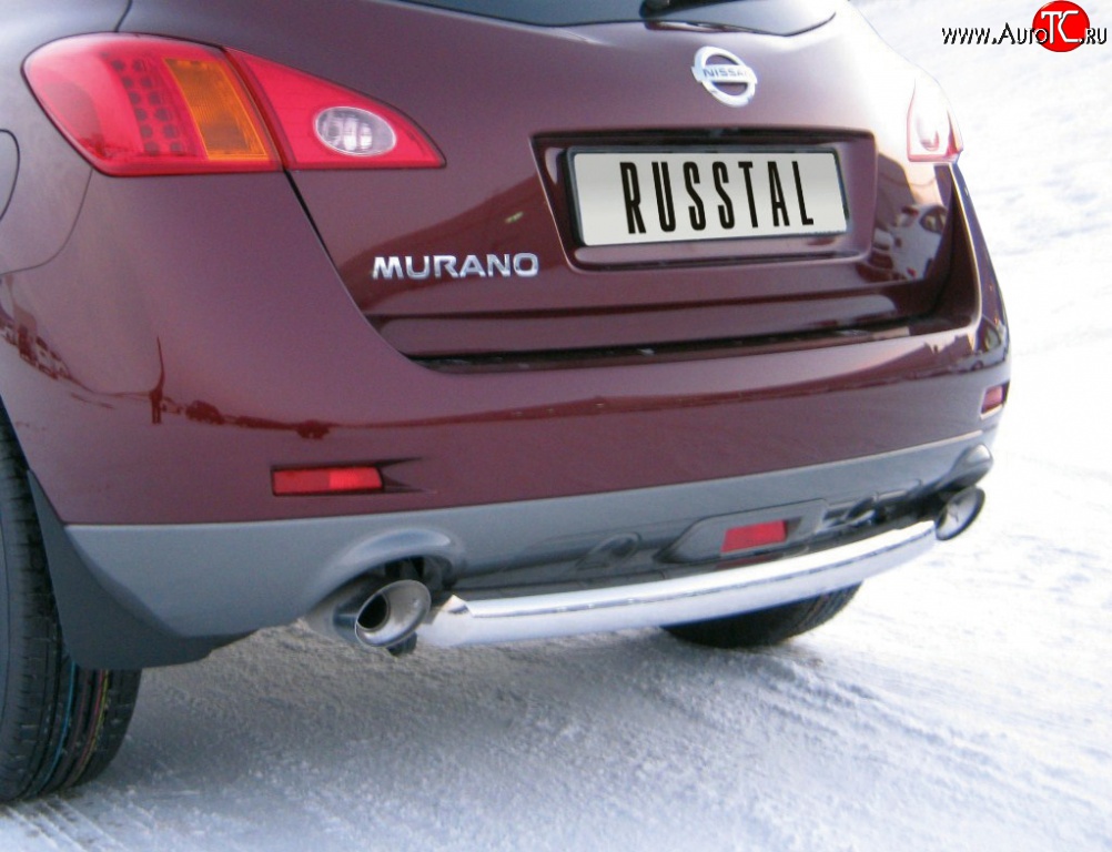 15 249 р. Защита заднего бампера (Ø63 мм, нержавейка) SLITKOFF  Nissan Murano  2 Z51 (2008-2011) дорестайлинг  с доставкой в г. Нижний Новгород