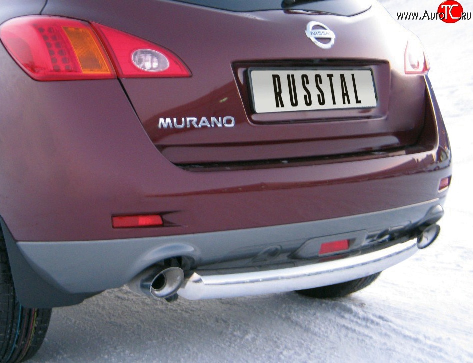 13 999 р. Защита заднего бампера (Ø76 мм, нержавейка) SLITKOFF  Nissan Murano  2 Z51 (2008-2011) дорестайлинг  с доставкой в г. Нижний Новгород