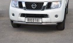 15 399 р. Одинарная защита переднего бампера Russtal диаметром 76 мм (2010 г.в.) Nissan Pathfinder R51 дорестайлинг (2004-2007)  с доставкой в г. Нижний Новгород. Увеличить фотографию 2