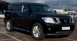 13 849 р. Защита порогов Russtal из круглой трубы диаметром 42 мм Nissan Patrol 6 Y62 дорестайлинг (2010-2014) (Защита порогов с со скосами на торцах (вариант 1))  с доставкой в г. Нижний Новгород. Увеличить фотографию 5