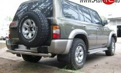 13 399 р. Защита заднего бампера (Ø76 мм, нержавейка) SLITKOFF  Nissan Patrol  5 (1997-2004) Y61 дорестайлинг, Y61 1-ый рестайлинг  с доставкой в г. Нижний Новгород. Увеличить фотографию 2