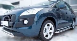 11 499 р. Защита переднего бампера (Ø 42 мм, нержавейка) SLITKOFF  Peugeot 3008 (2009-2013) дорестайлинг  с доставкой в г. Нижний Новгород. Увеличить фотографию 3