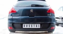 16 849 р. Защита заднего бампера (Ø75х42 мм, нержавейка) Russtal Peugeot 3008 рестайлинг (2013-2017)  с доставкой в г. Нижний Новгород. Увеличить фотографию 3