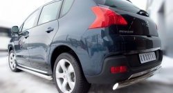 14 849 р. Защита порогов Russtal из круглой трубы диаметром 63 мм Peugeot 3008 рестайлинг (2013-2017) (Защита порогов с со скосами на торцах (вариант 1))  с доставкой в г. Нижний Новгород. Увеличить фотографию 3