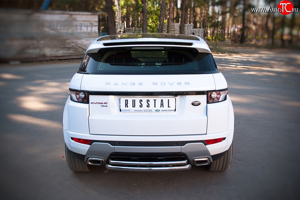 17 999 р. Защита заднего бампера (к-я DYNAMIC, Ø63 и 42 мм, нержавейка) SLITKOFF  Land Rover Range Rover Evoque  1 L538 (2011-2015) дорестайлинг 3 дв., дорестайлинг 5 дв.  с доставкой в г. Нижний Новгород