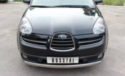 Защита переднего бампера (Ø75х42 мм, нержавейка) Russtal Subaru Tribeca (2005-2007)