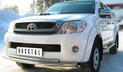 14 949 р. Защита переднего бампера (2 трубыØ63 и 42 мм, нержавейка) SLITKOFF  Toyota Hilux  AN10,AN20 (2008-2011) 1-ый рестайлинг  с доставкой в г. Нижний Новгород. Увеличить фотографию 2