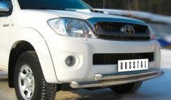 15 449 р. Защита переднего бампера (2 трубыØ63 мм, нержавейка) SLITKOFF  Toyota Hilux  AN10,AN20 (2008-2011) 1-ый рестайлинг  с доставкой в г. Нижний Новгород. Увеличить фотографию 2