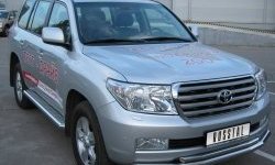 21 999 р. Защита переднего бампера (2 трубыØ76 и 42 мм, нержавейка) SLITKOFF Toyota Land Cruiser 200 дорестайлинг (2007-2012)  с доставкой в г. Нижний Новгород. Увеличить фотографию 2